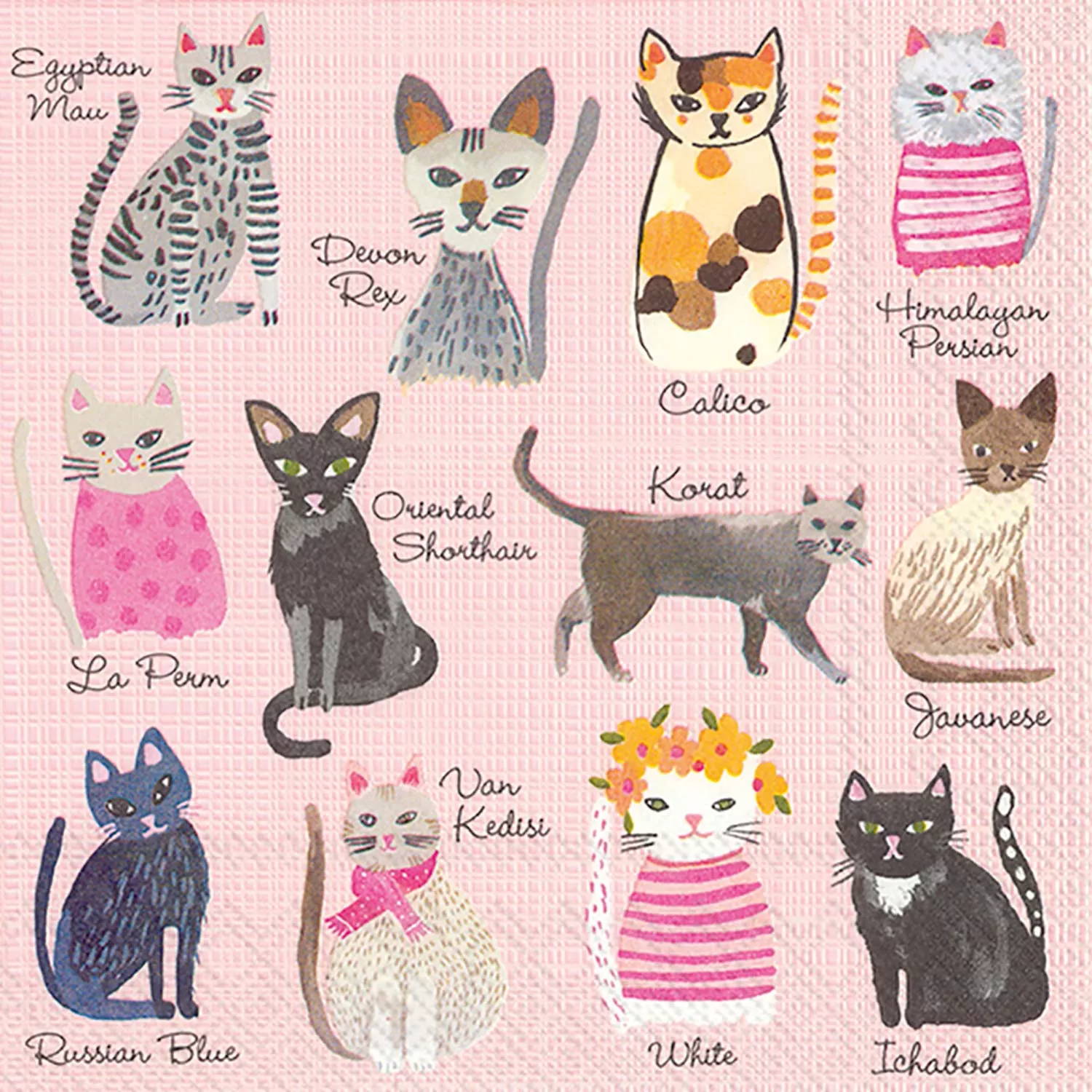 Boston International Cat Cocktail Napkins, Set of 20