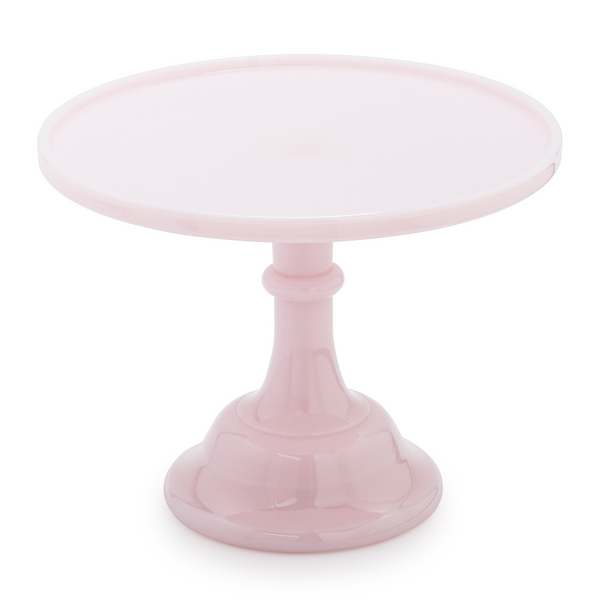 Mosser Pink Milk Glass Cake Stand, 10&#34;