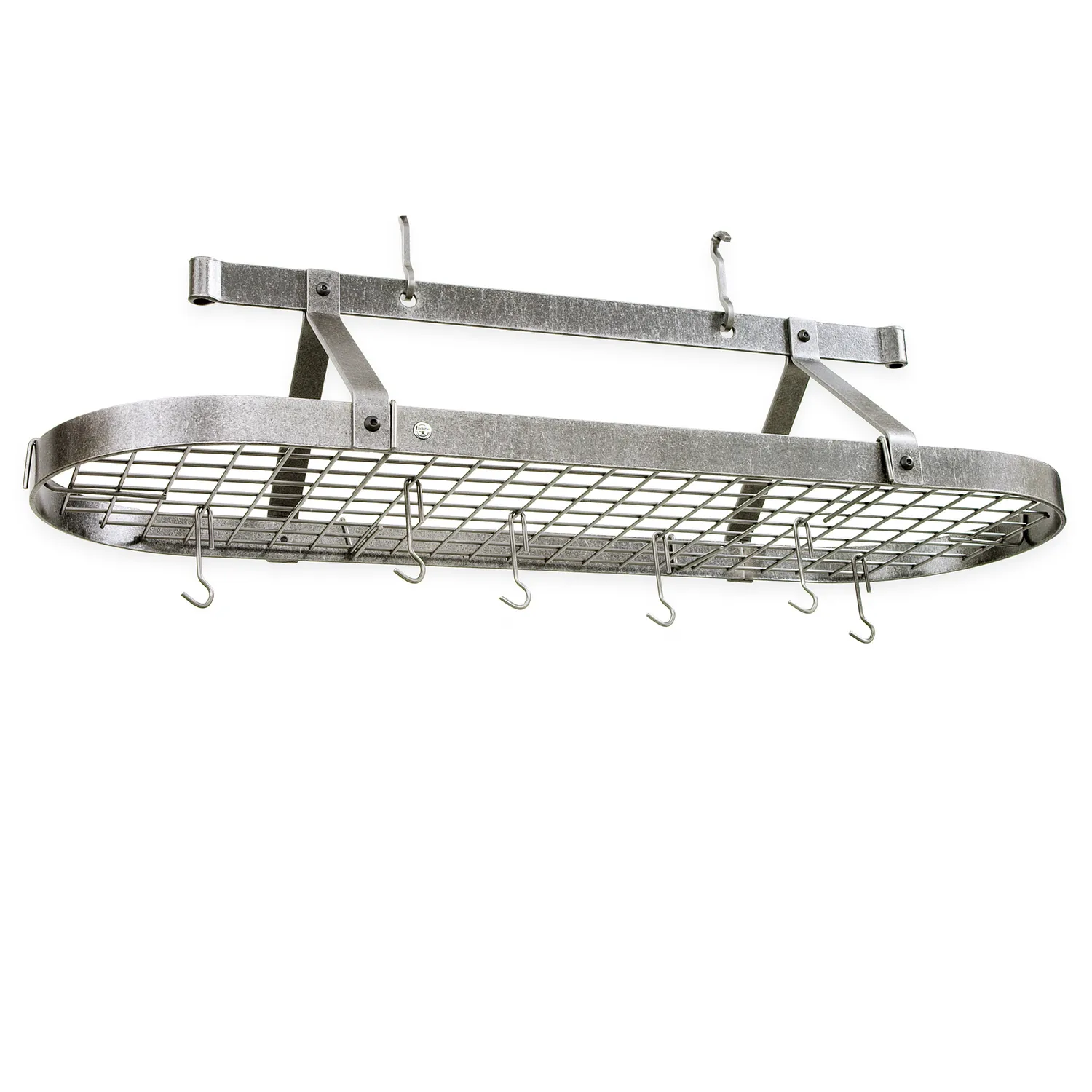 Enclume French Hammered Steel Oval Ceiling Pot Racks