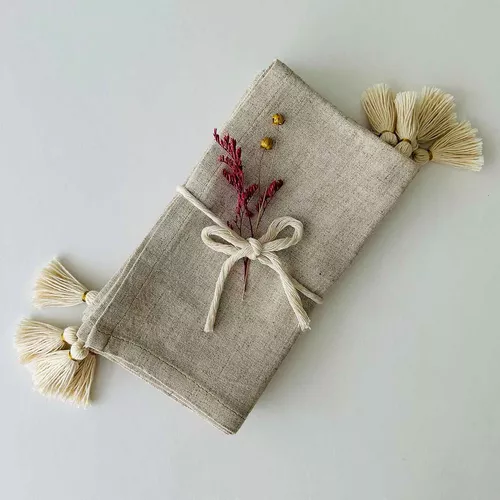 Tallo de Olivo Tassels Napkins, Set of 4