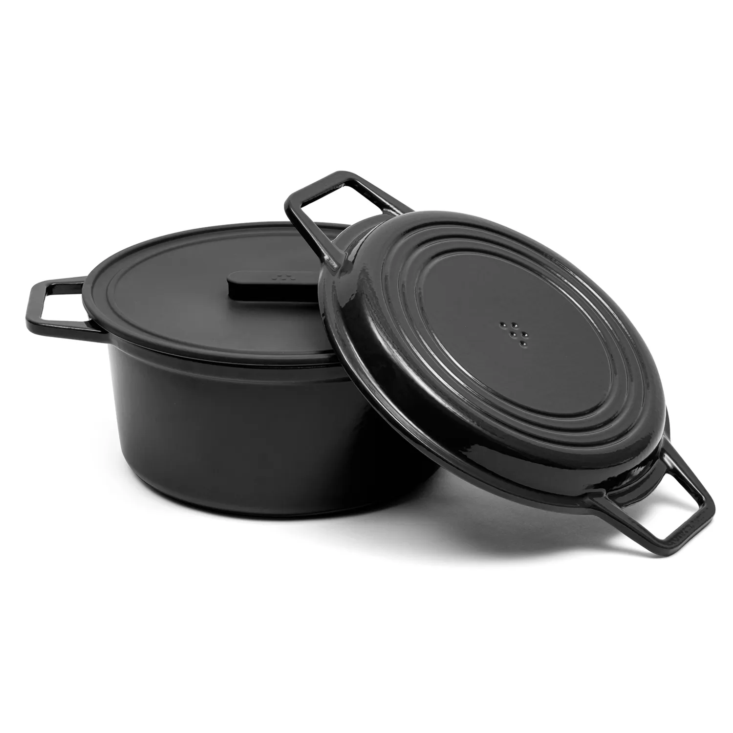 Misen Enameled Cast Iron Dutch Oven with Grill Pan Lid, 7 qt.