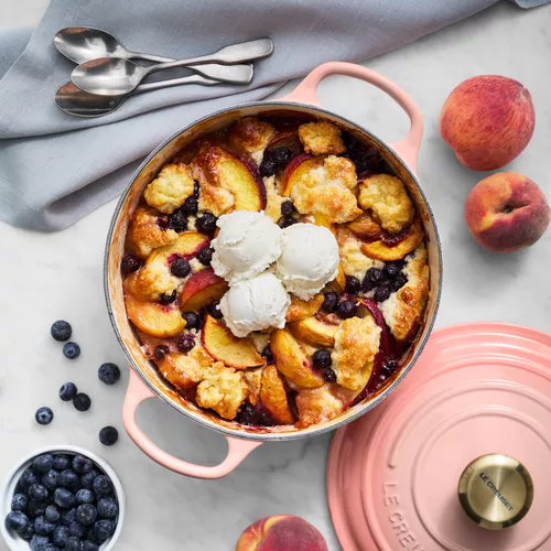 Vanilla Peach-Blueberry Cobbler