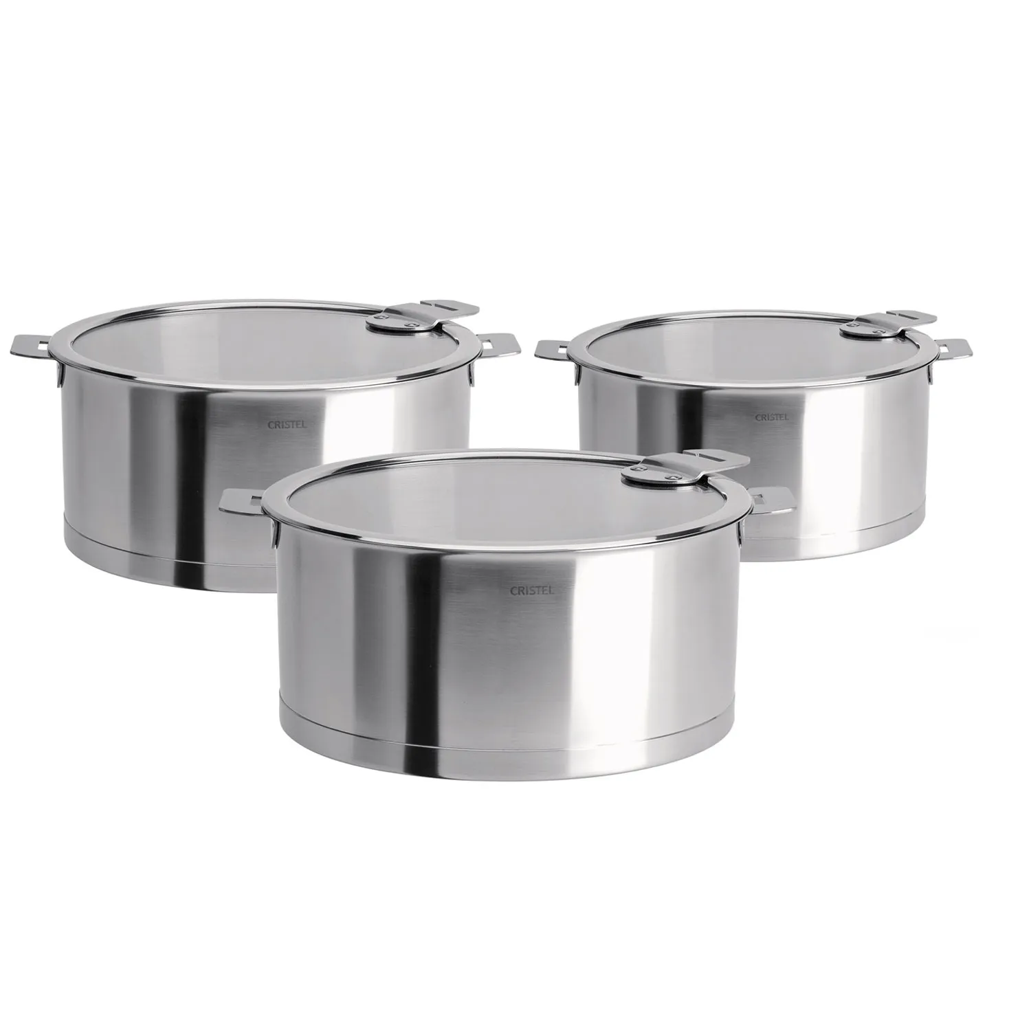 Cristel Strate Saucepans, Set of 3