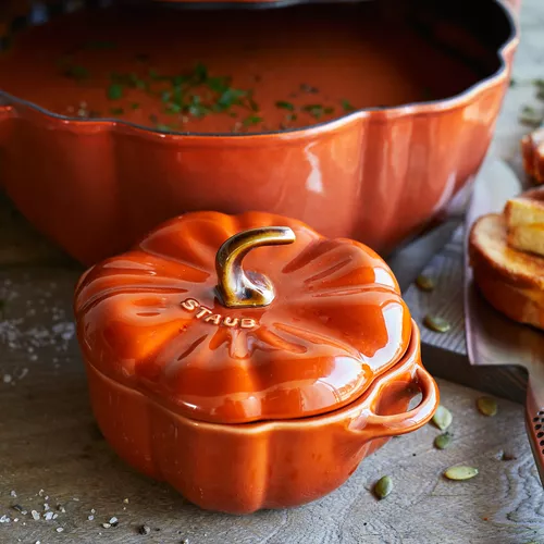 Staub Stoneware Mini Pumpkin Cocotte, .5 qt