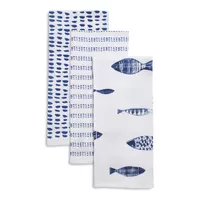Sur La Table Oceana Floursack Kitchen Towels, Set of 3