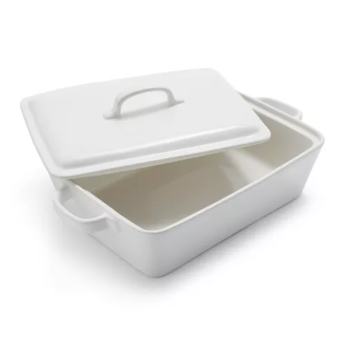 Sur La Table Rectangular Stoneware Casserole with Lid, 4 qt.
