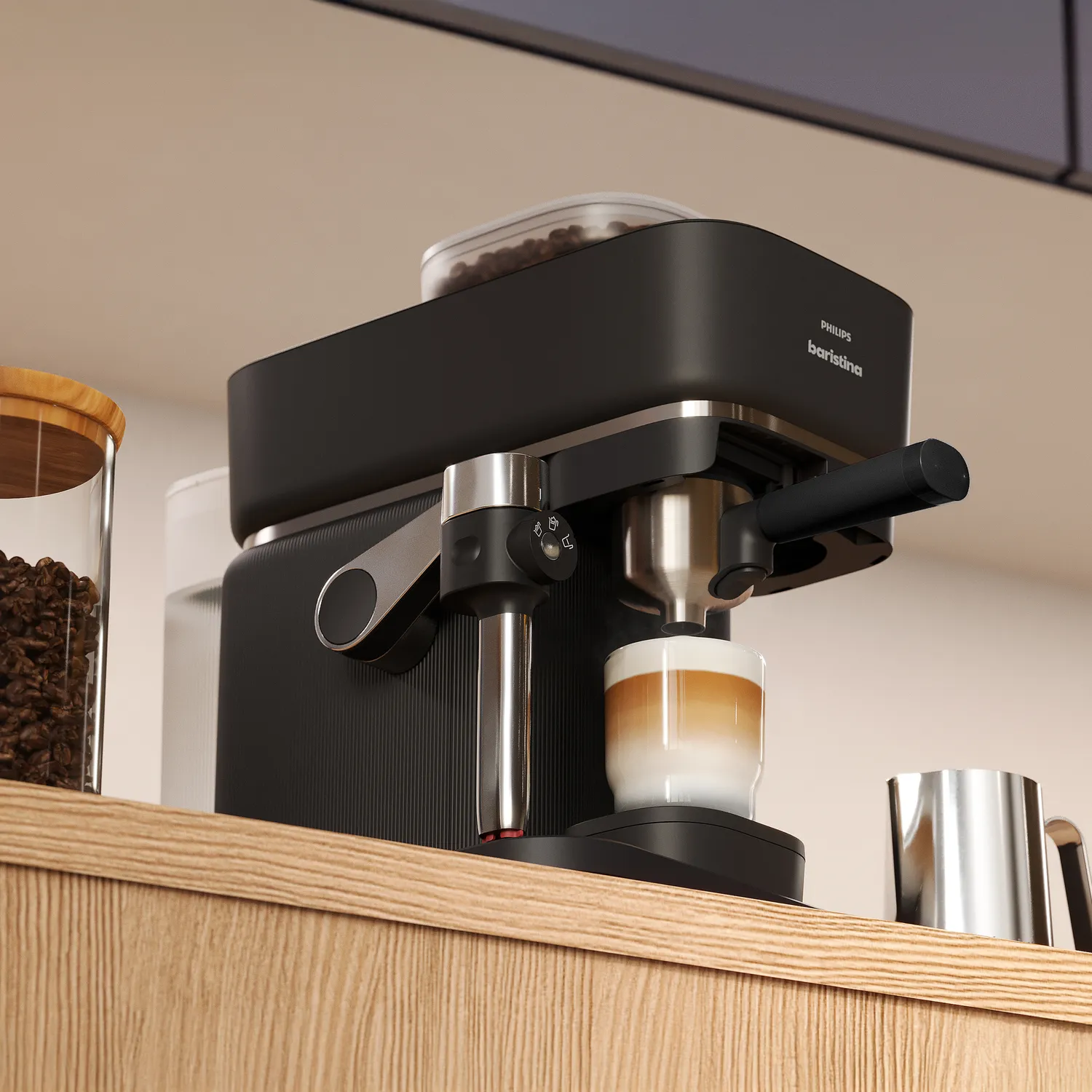 Philips Baristina Latte Coffee & Espresso Machine with Smart Milk Frother