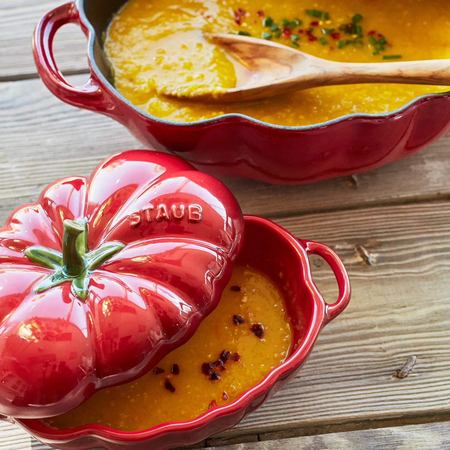 Staub Tomato Mini Stoneware Cocotte