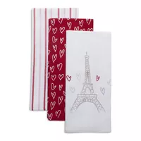 Sur La Table Valentine&#8217;s Day Flour Sack Kitchen Towels, 30&#34; x 20&#34;, Set of 3