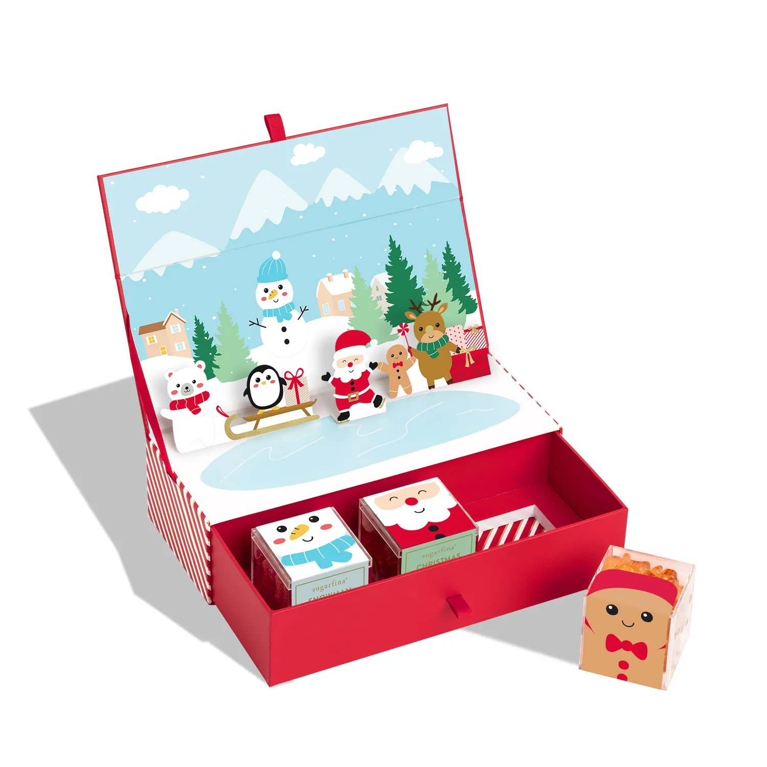 Sugarfina Santa & Friends Pop-up Bento Box, Set of 3