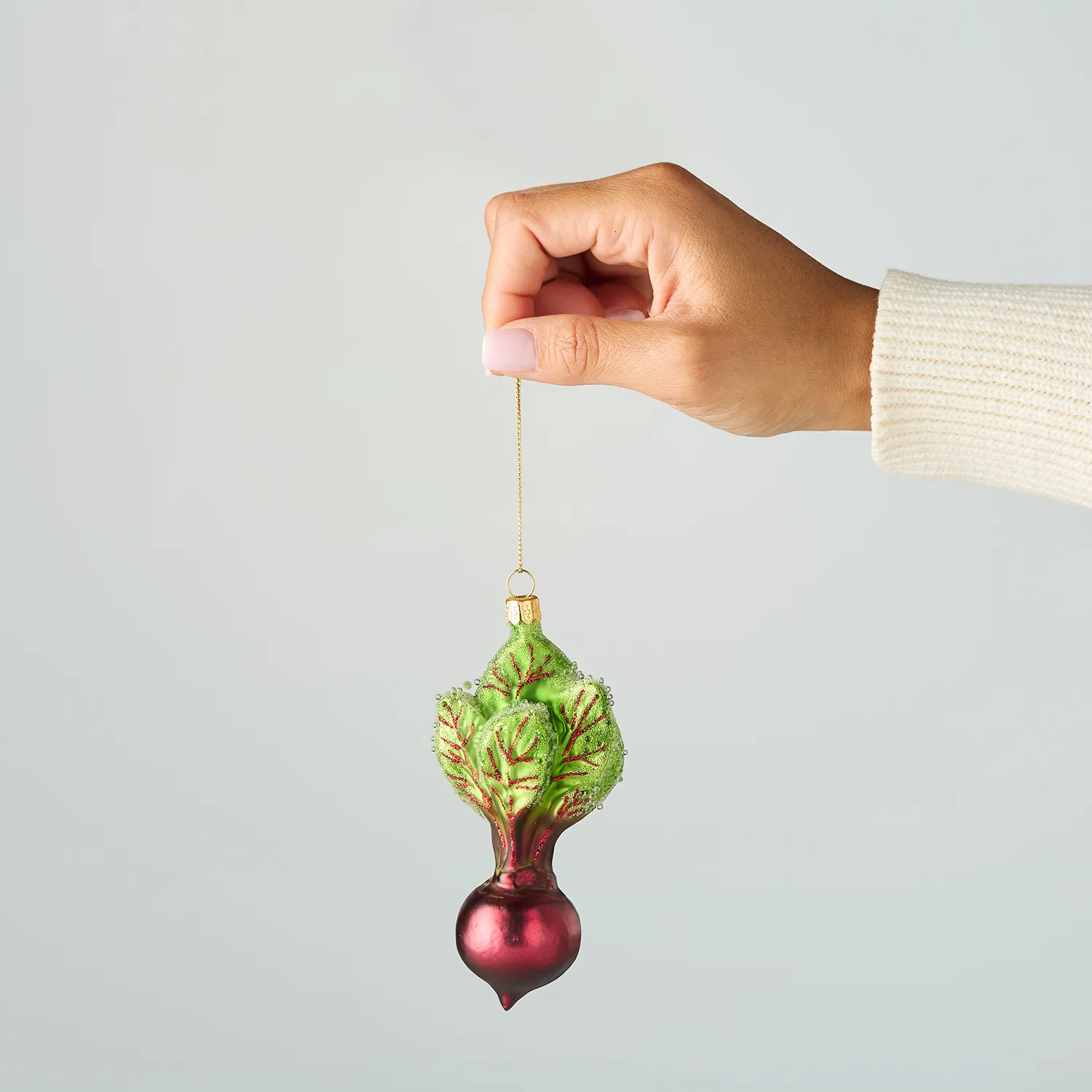 Sur La Table Vegetables Glass Ornaments, Set of 5