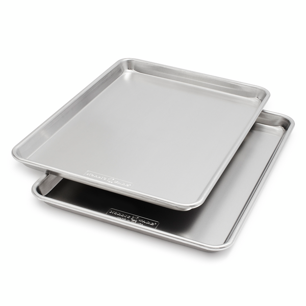 Use aluminum sheet pans for consistent and predictable results