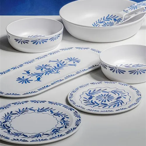 Tar Hong Azul Melamine Servers, Set of 2