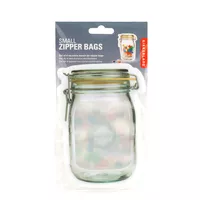 Kikkerland Mason Jar Zipper Bags, Set of 4
