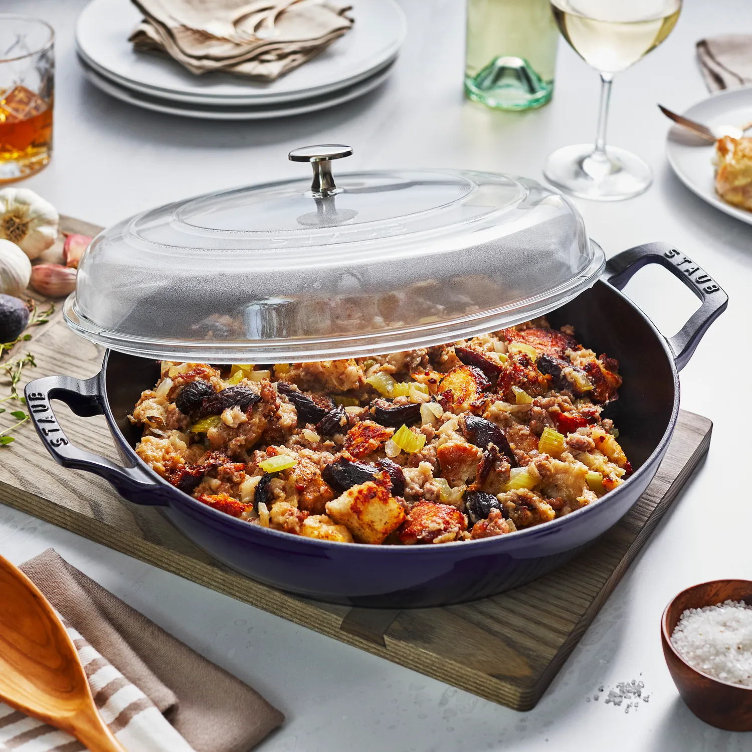 Staub Heritage All-Day Pan with Domed Glass Lid, 3.5 qt.