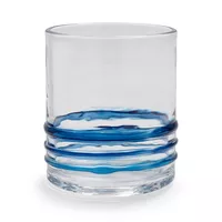 Sur La Table Blue Ring Double Old Fashioned Glass, 14 oz.