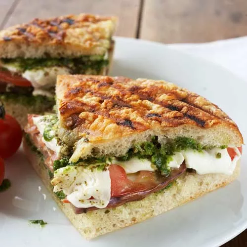 Grilled Eggplant and Mozzarella Panini