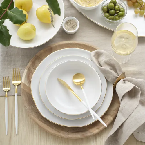 Sur La Table Gold Rimmed Serve Bowl