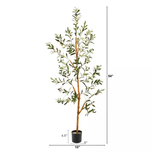 Nearly Natural Olive Silk Tree, 4.5'