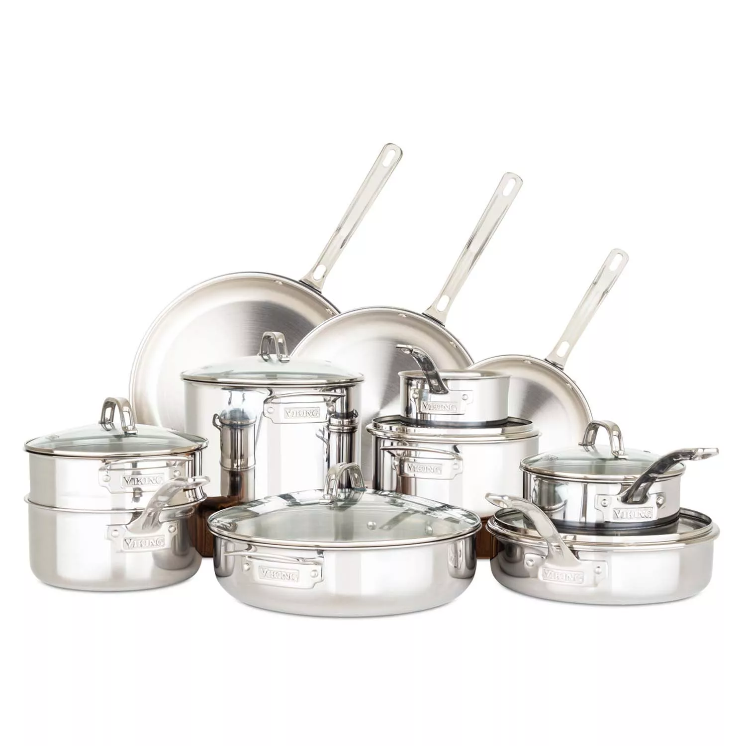 Viking 3-Ply 17-Piece Stainless Steel Cookware Set