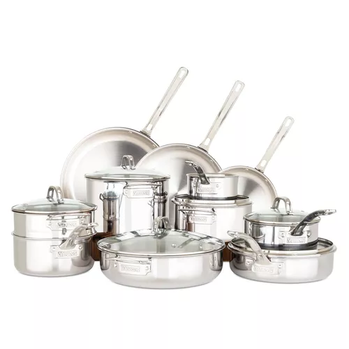 Viking 3-Ply 17-Piece Stainless Steel Cookware Set