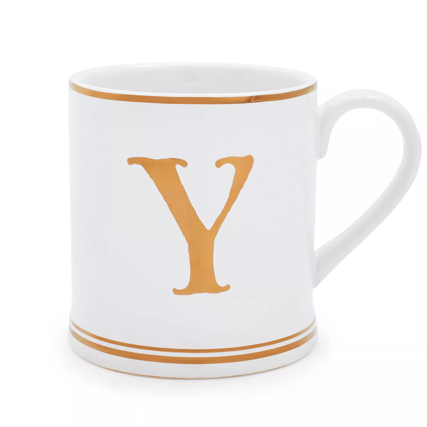 Sur La Table Gold Monogram Mugs