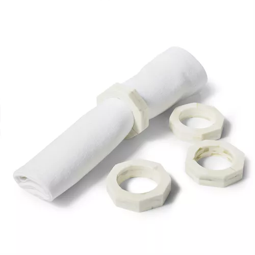 Sur La Table Stacked Bone Napkin Rings, Set of 4