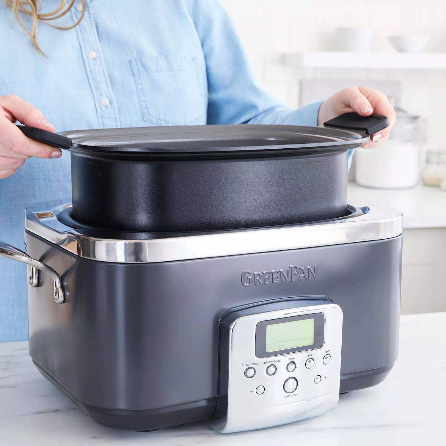 GreenPan Elite Ceramic Nonstick Slow Cooker, 6 Qt.