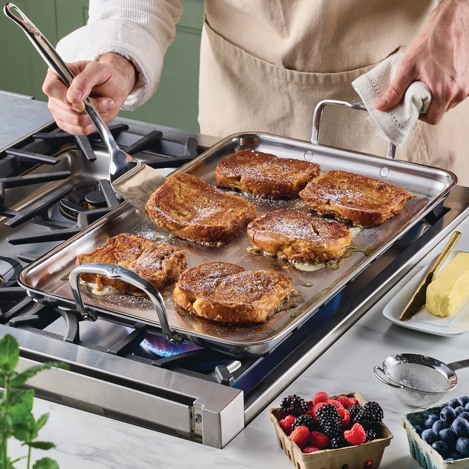 Hestan Provisions Stainless Steel Double Burner Griddle