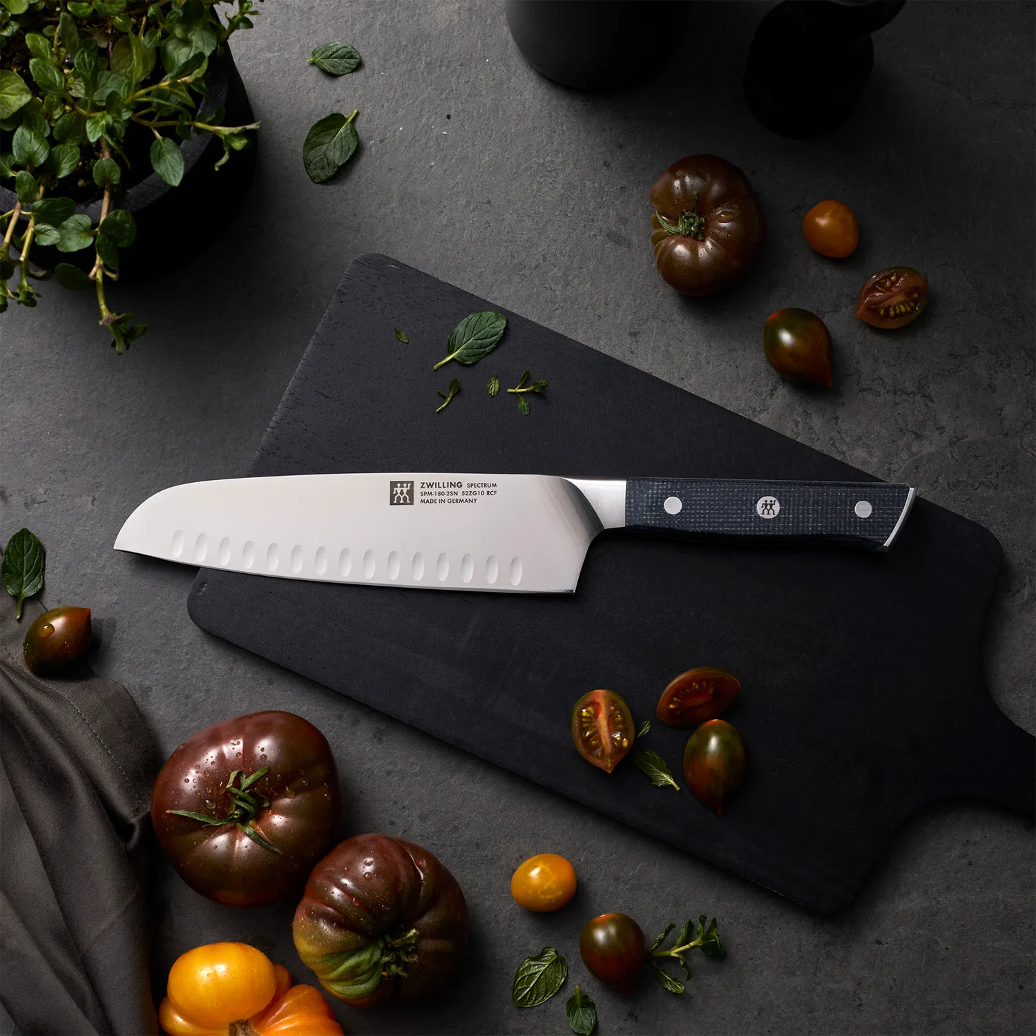 Zwilling J.A. Henckels Spectrum Hollow Edge Santoku Knife, 7"