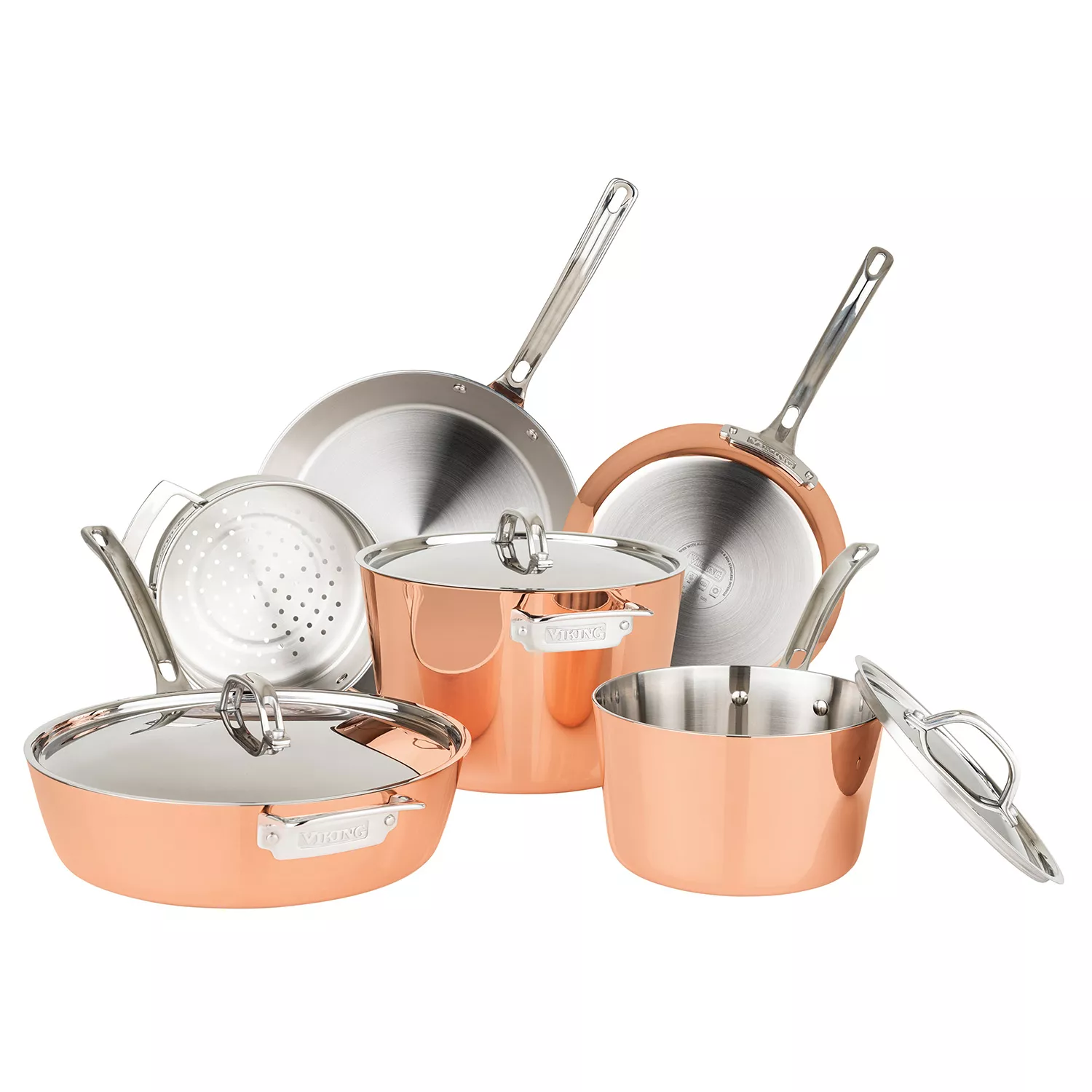 Viking 4-Ply Contemporary 9-Piece Copper Cookware Set