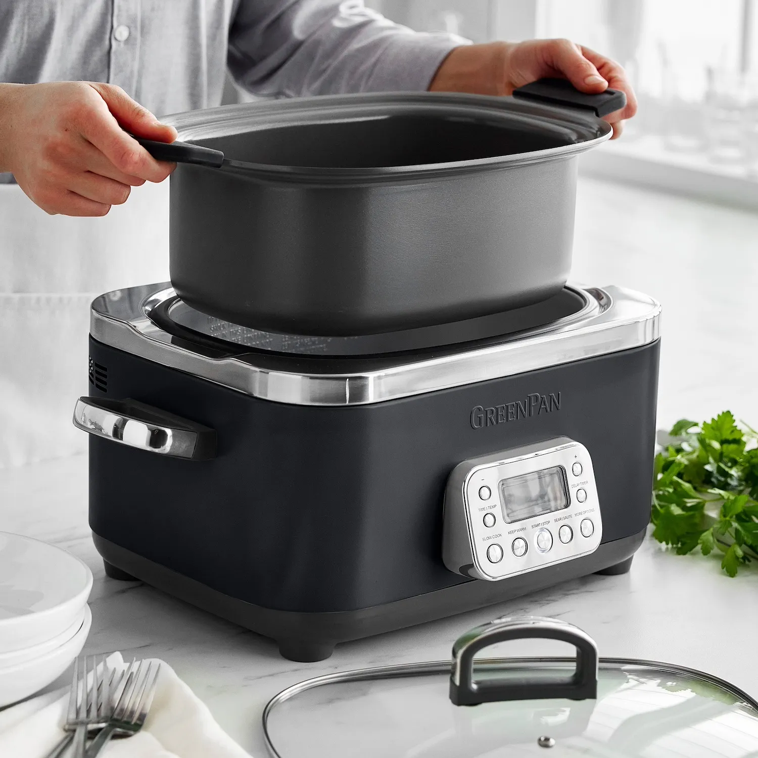 GreenPan Elite Slow Cooker, 6 qt.