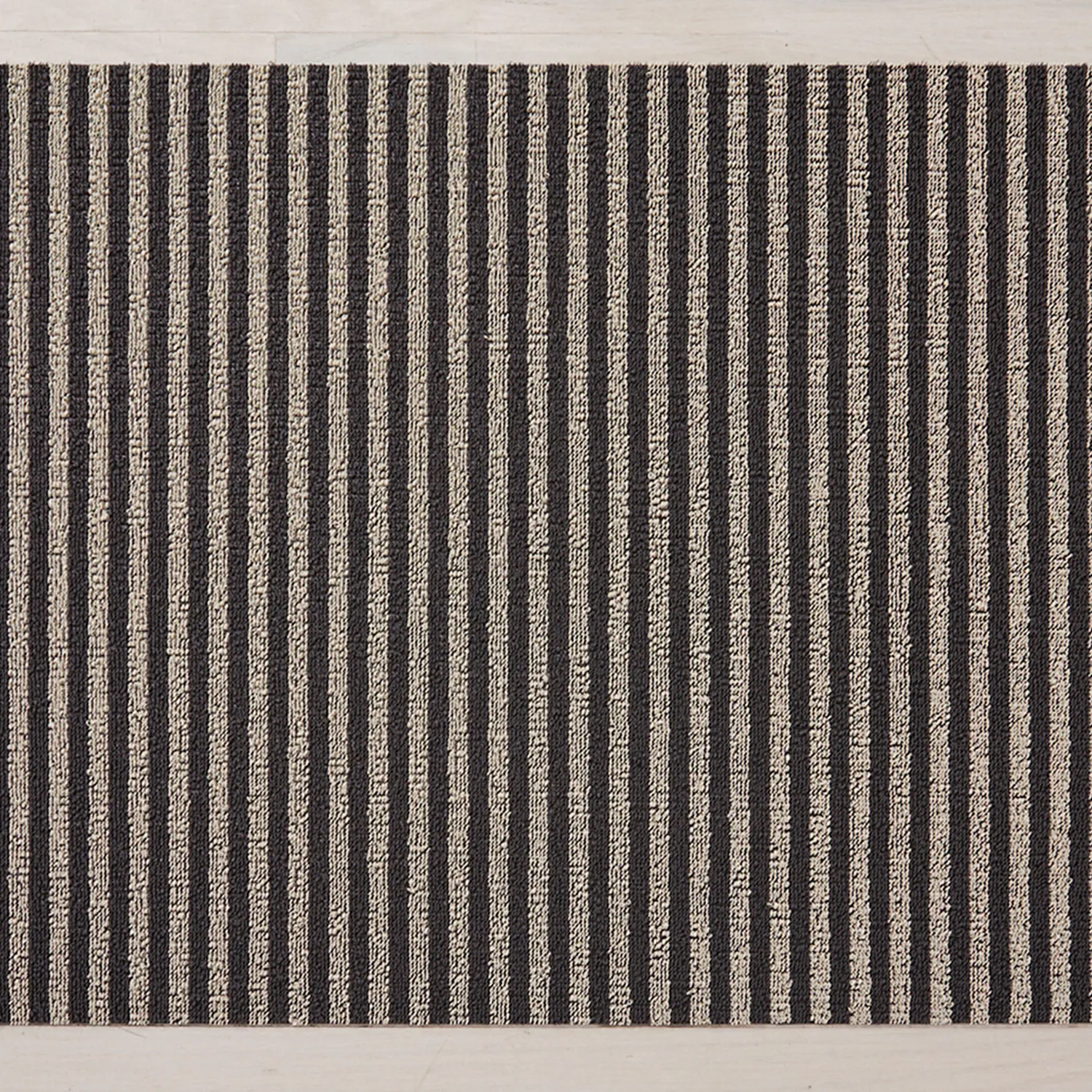 Chilewich Breton Stripe Shag Rug, Gravel