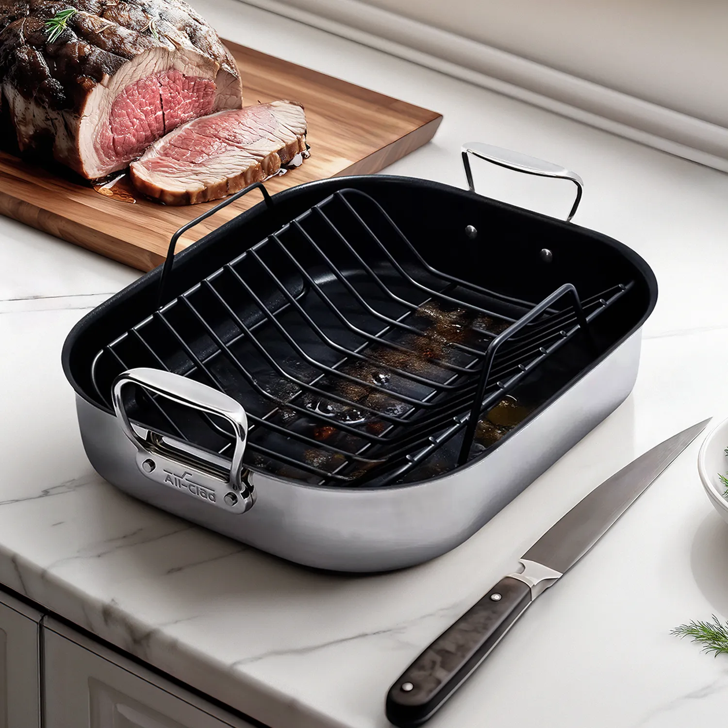 All-Clad Nonstick Roasting Pan with Nonstick Rack, 13&#34; x 16&#34;