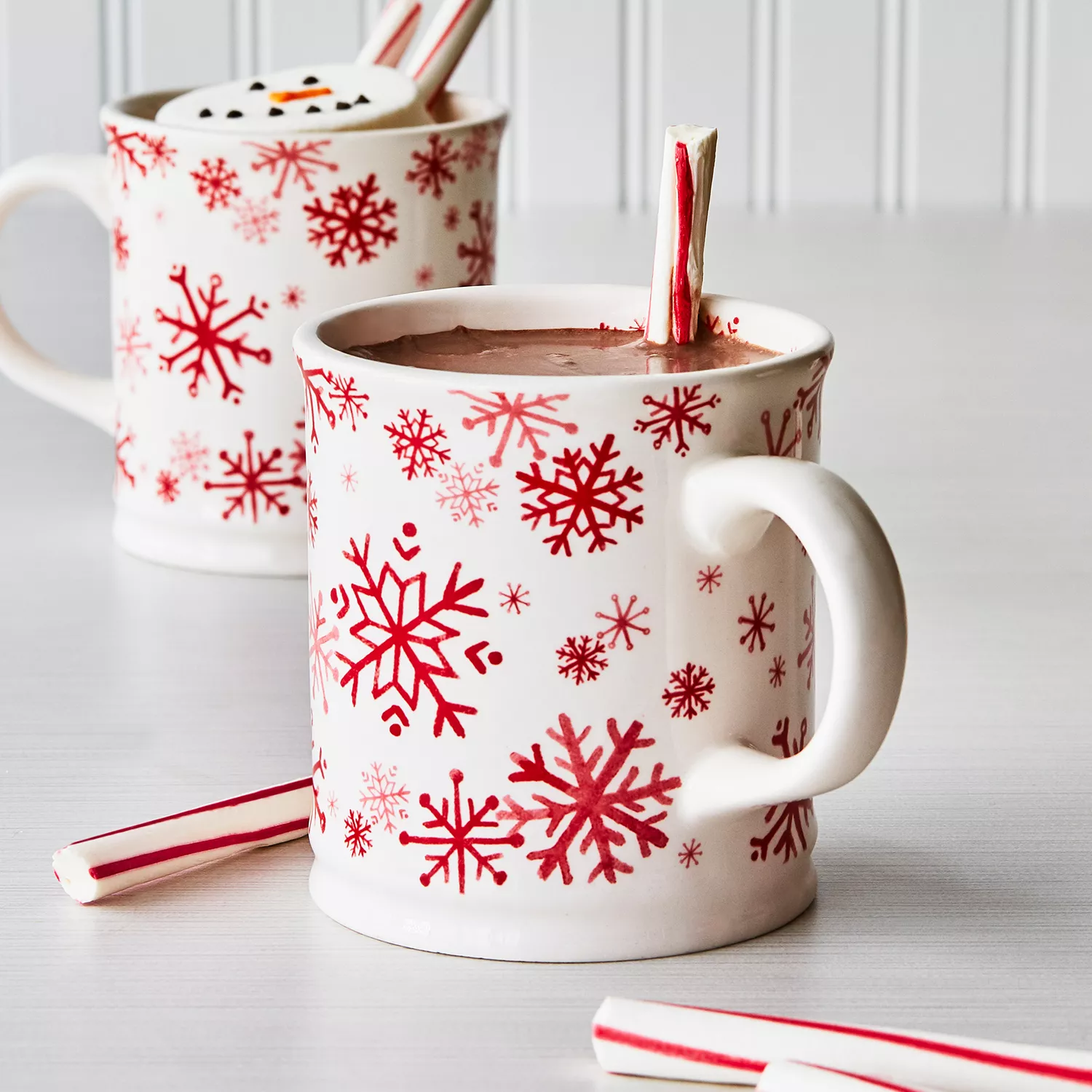 Sur La Table Red Snowflakes Mug
