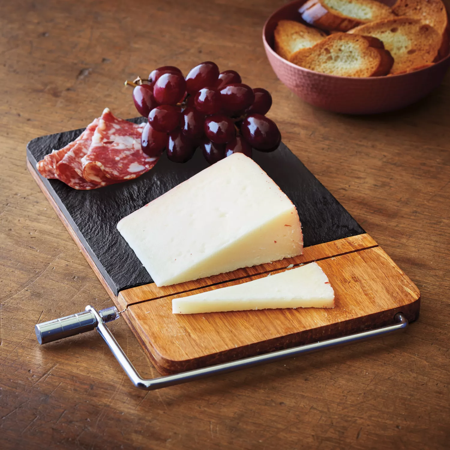 Sur La Table Slate Cheese Board with Slicer