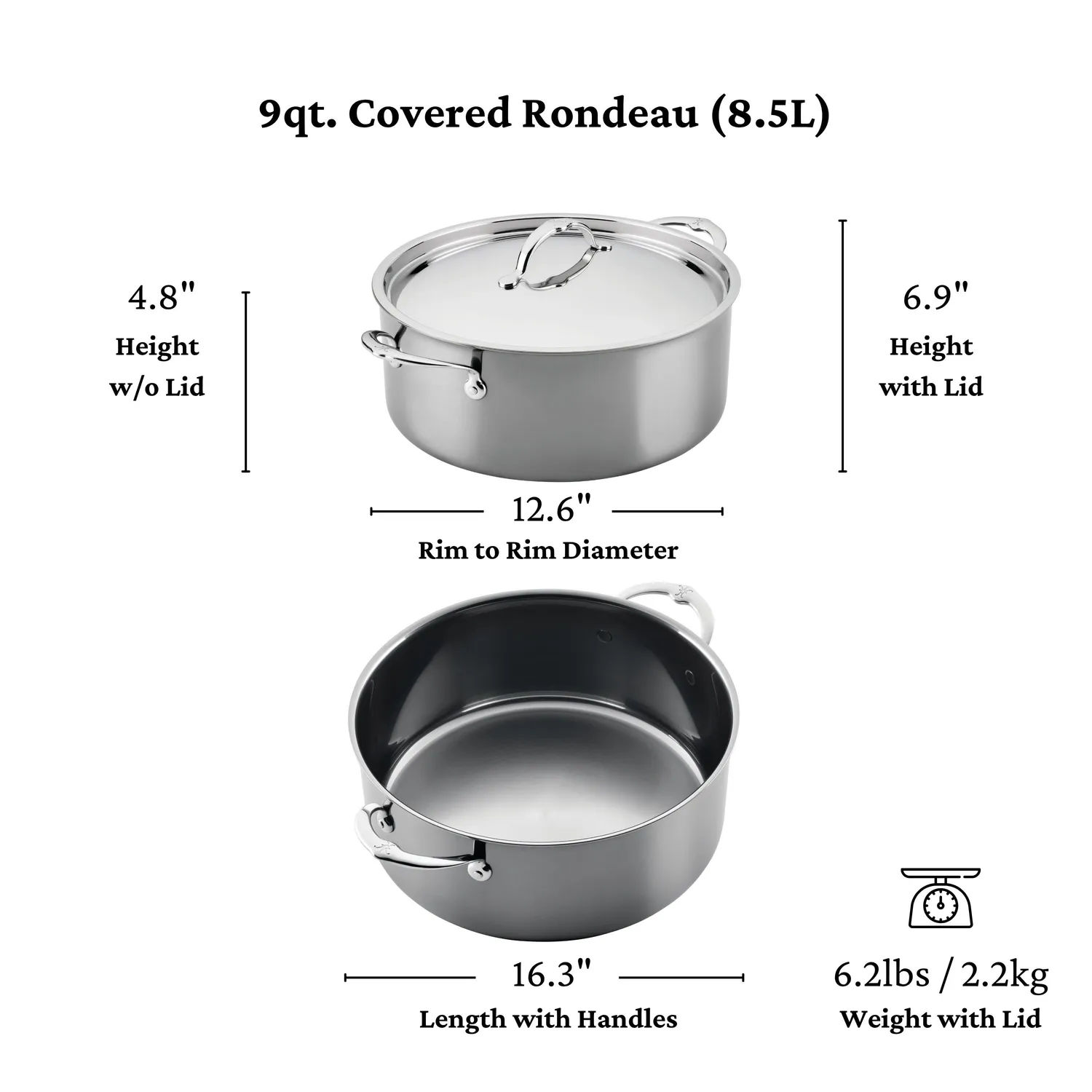 Hestan NanoBond Titanium Rondeau, 9 qt.