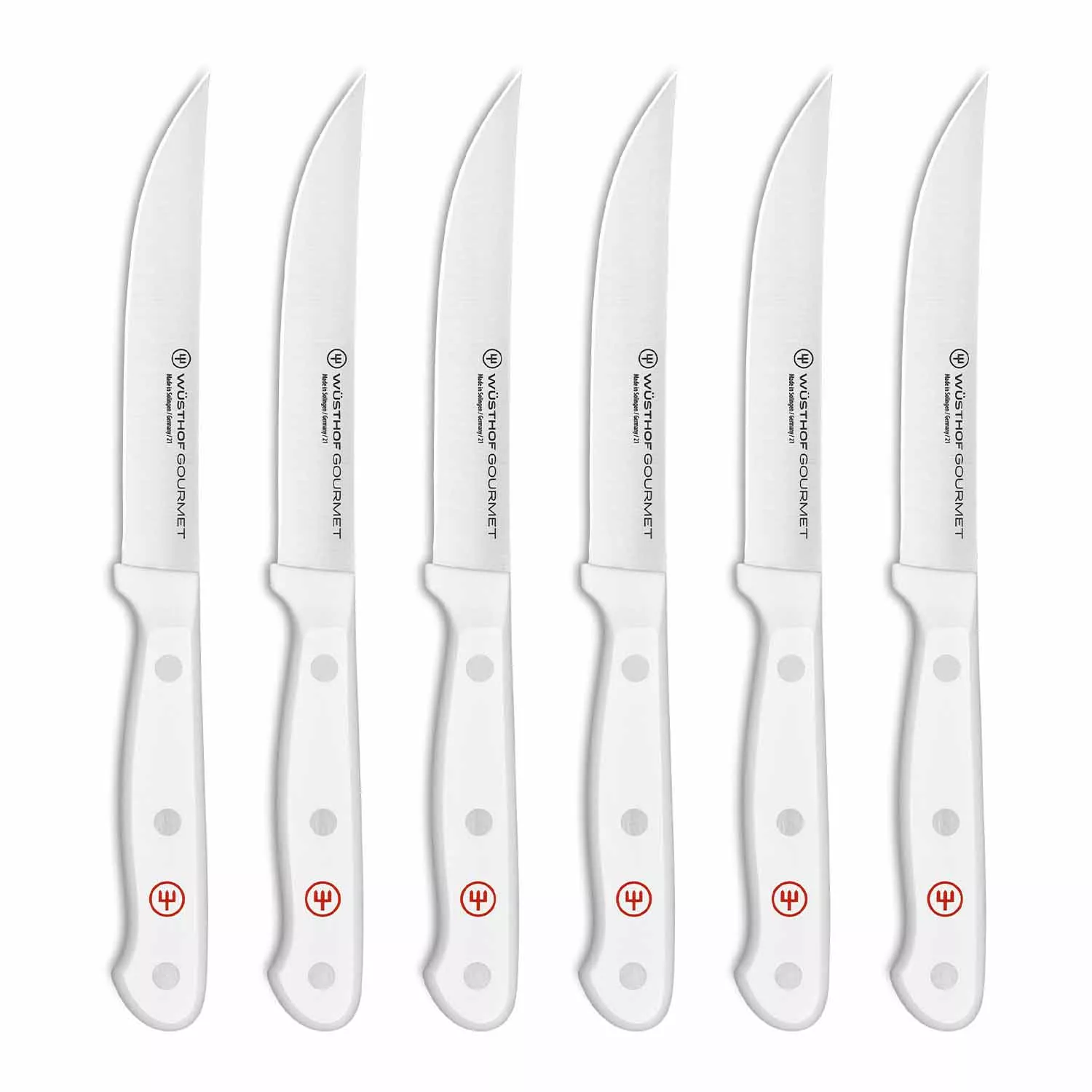 Wusthof Gourmet 4 Piece Steak Knife Set (White Handles)