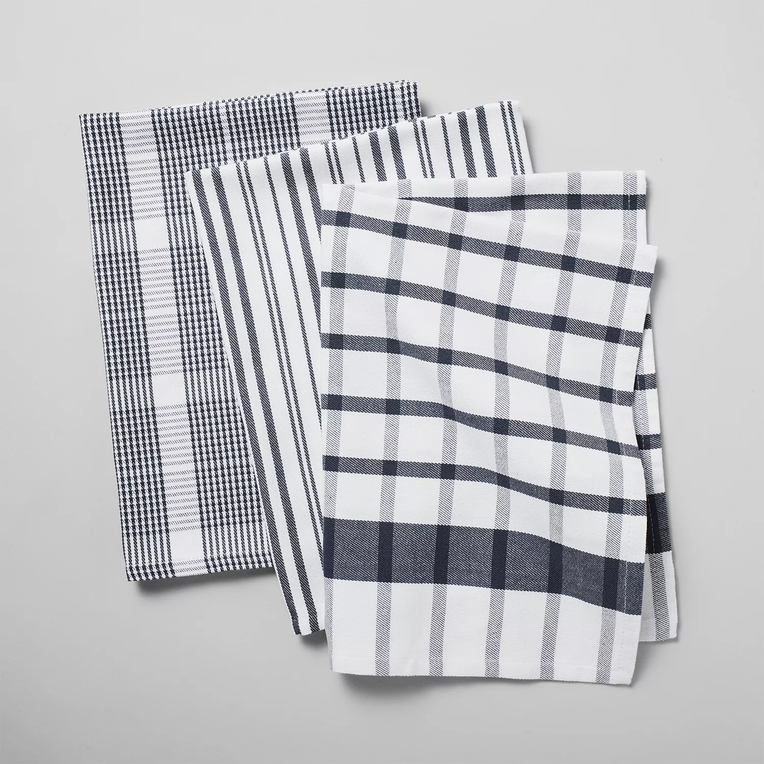Sur La Table Assorted Twill Kitchen Towels, Set of 3