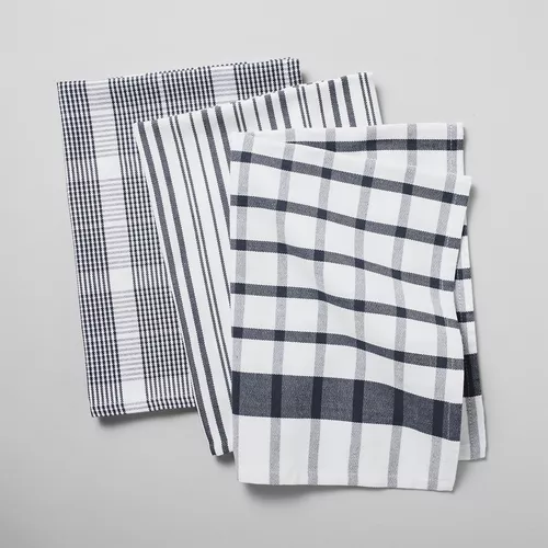 Sur La Table Assorted Twill Kitchen Towels, Set of 3