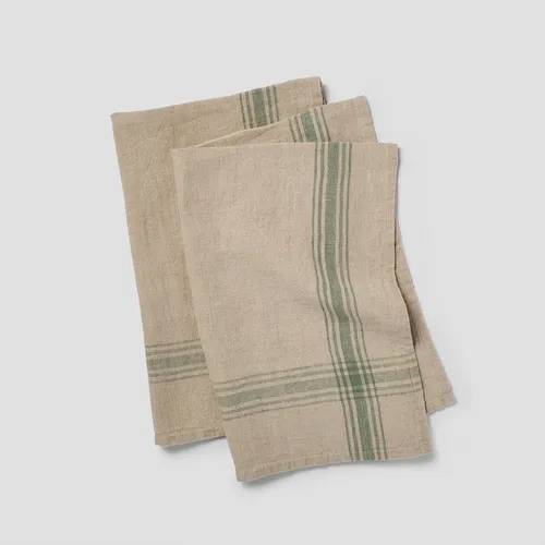 Sur La Table Classic Linen Stripe Towels, Set of 2