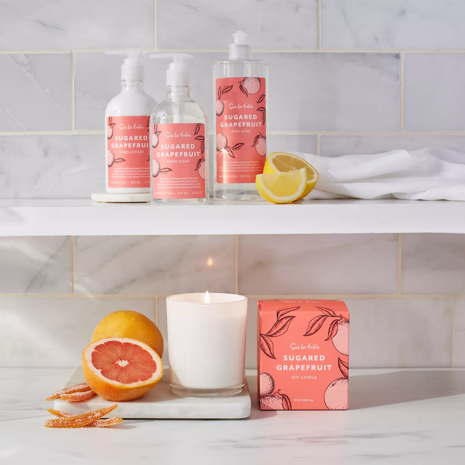 Sur La Table Sugared Grapefruit Soap & Lotion Caddy Set