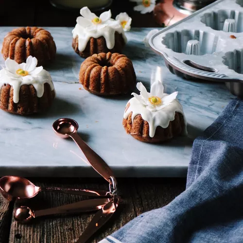 Pumpkin Bourbon Cakelets with Spiced Maple Glaze