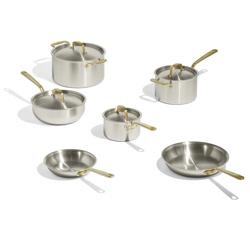 Made In Stainless Clad 10-Piece Cookware Set I especially love how the lid handles don
