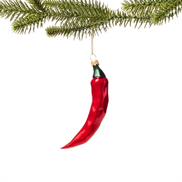 Red Chile Pepper Glass Ornament