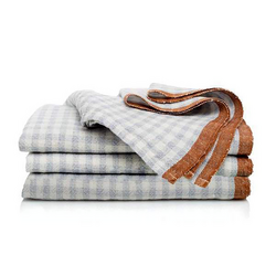 Caravan Two-Tone Check Linen Napkins, Set of 4