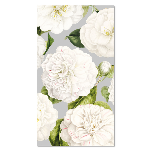 White Floral Paper Napkins, Set of 15