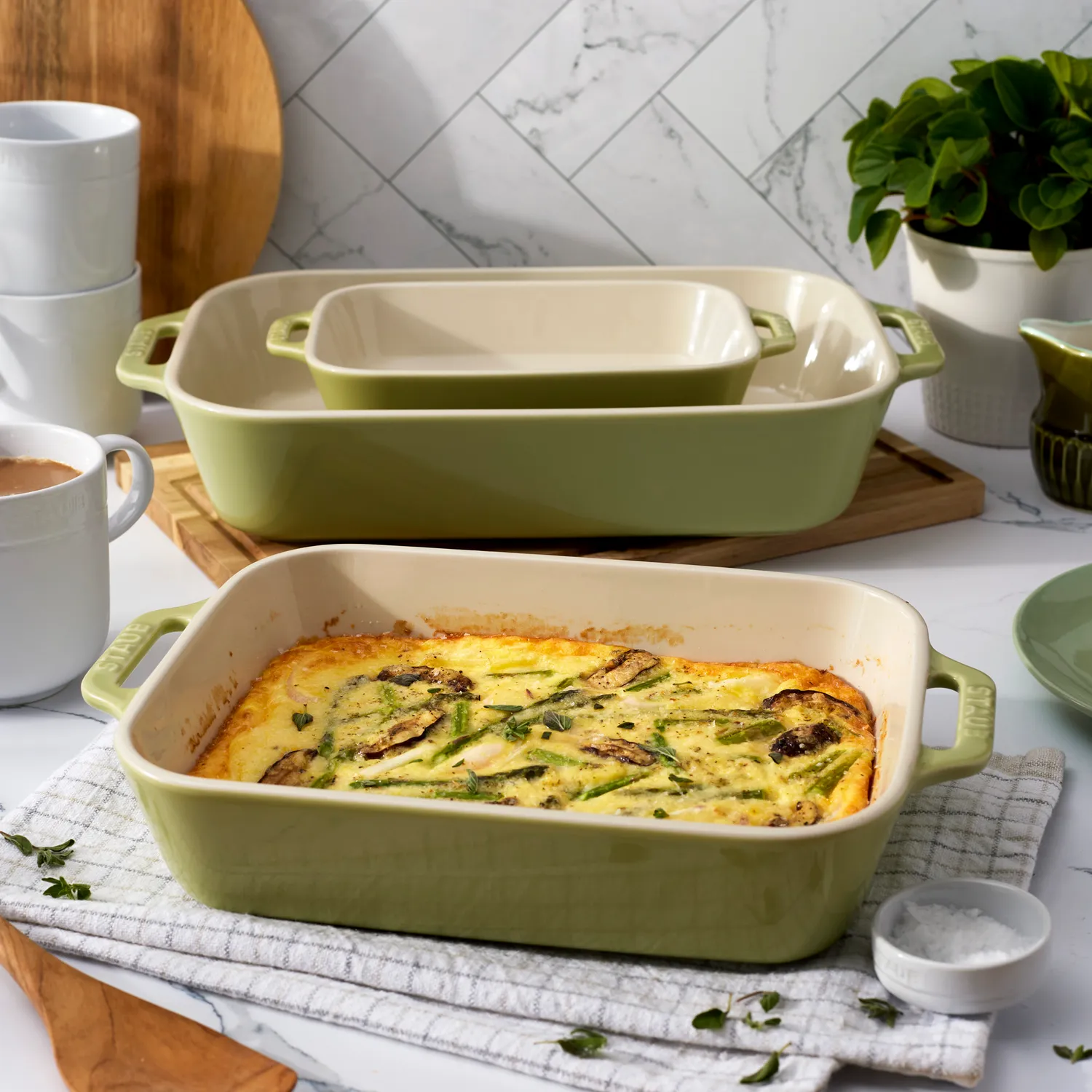Staub Pastel Macaron Stoneware 3-Piece Rectangular Baker Set