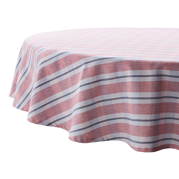 Round Open Plaid Tablecloth, 70&#34;
