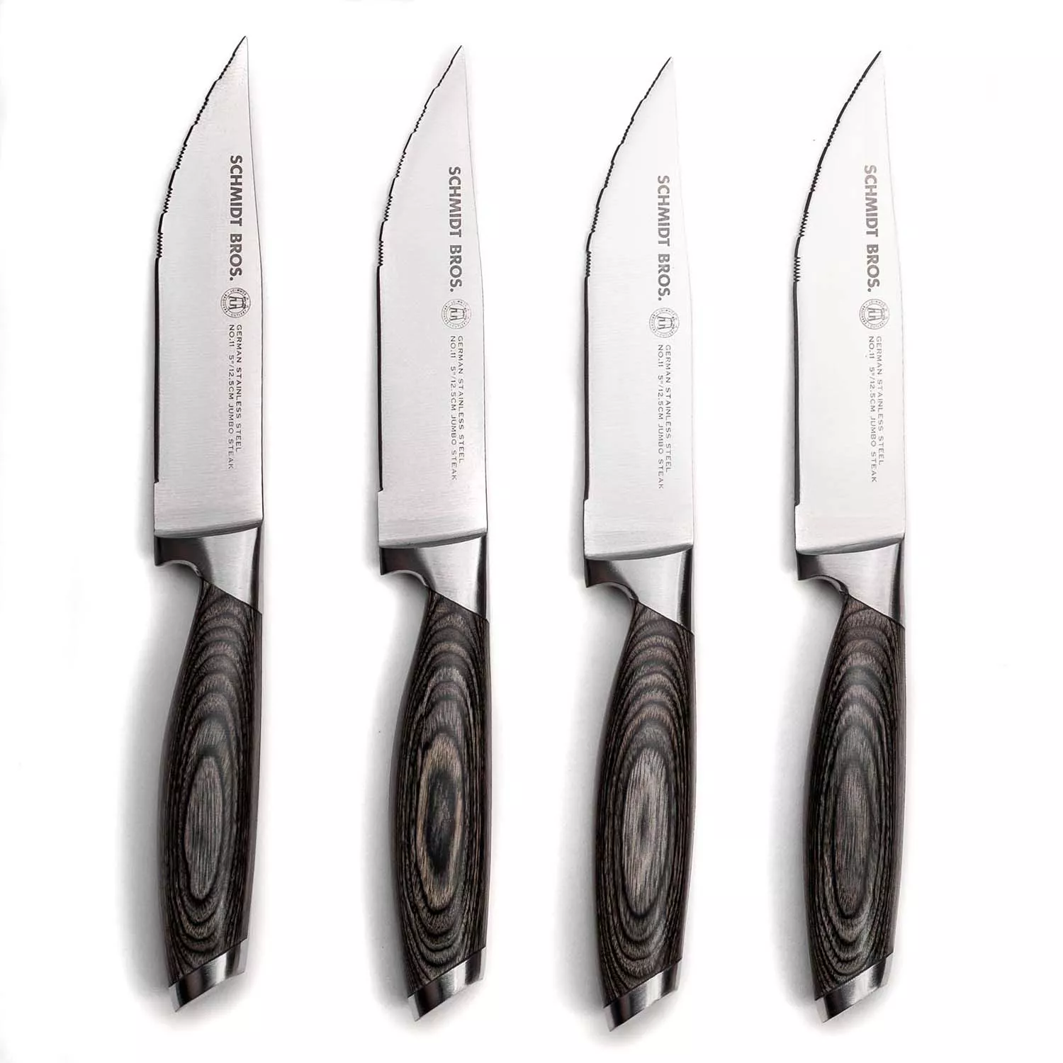 Schmidt Brothers Cutlery Bonded Ash Jumbo Steak Knives, Set of 4